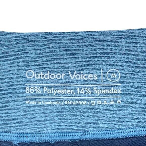 Outdoor Voices 7/8 Leggings Women M Blue Color Block Stretchy Yoga Sporty Pullon - Picture 12 of 12